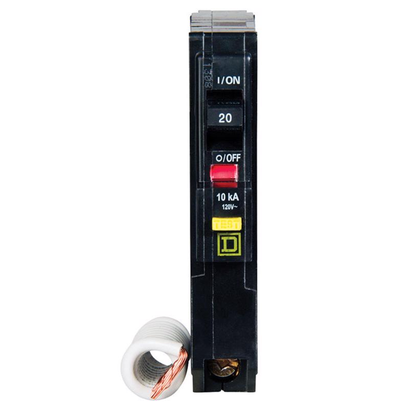 Square D QO 20 amps Plug In Single Pole Circuit Breaker