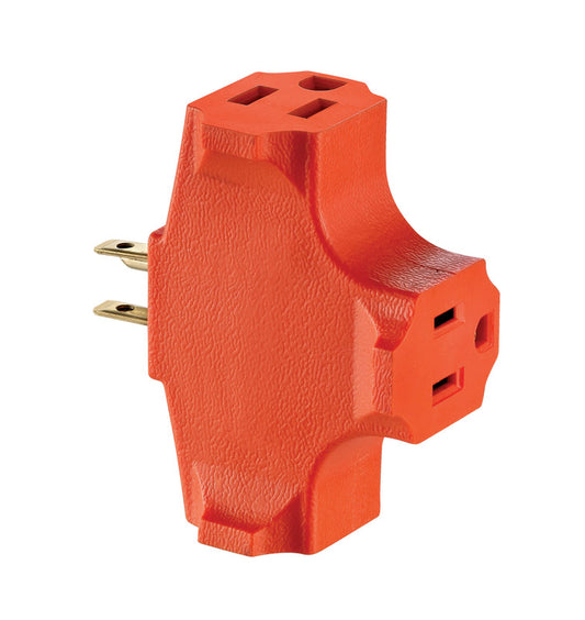Leviton Polarized 3 outlets Outlet Adapter 1 pk