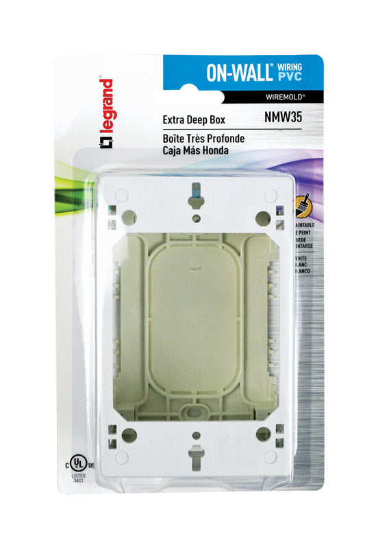 Legrand Rectangle PVC 1 gang Outlet Box White