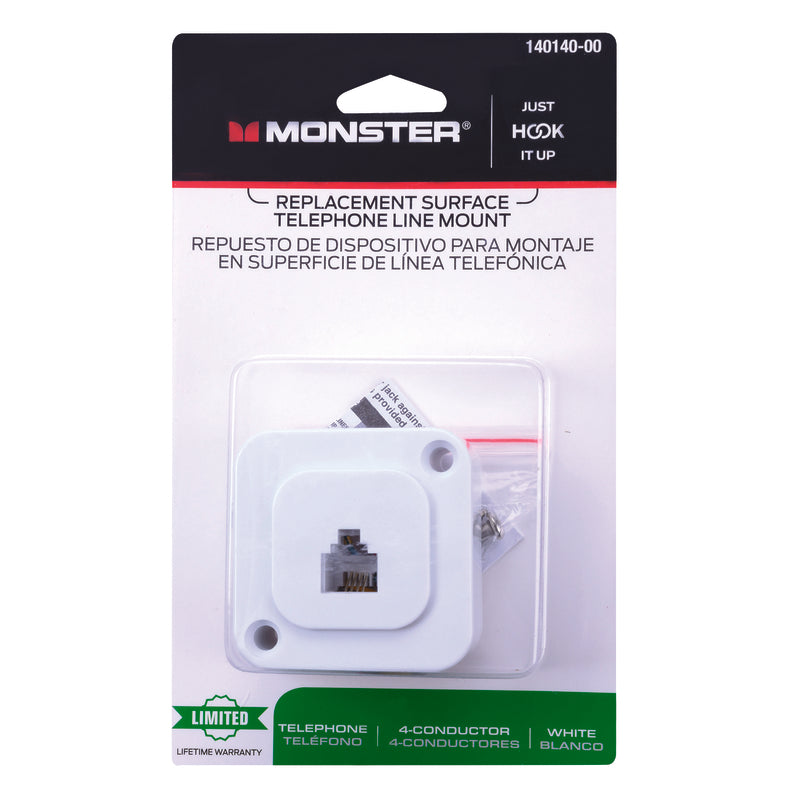 Monster Just Hook It Up 1-Jack Phone Jack Surface-Mount