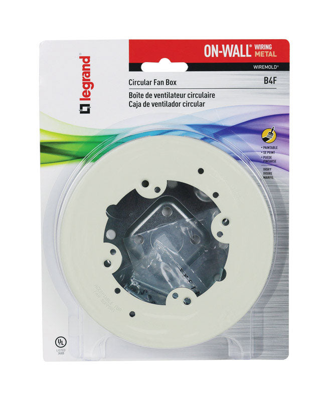 Legrand Round Metal 1 gang Fan Box Ivory