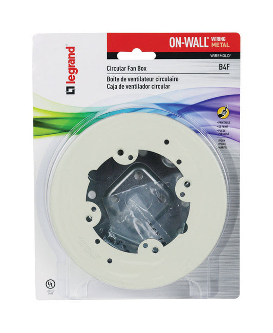 Legrand Round Metal 1 gang Fan Box Ivory