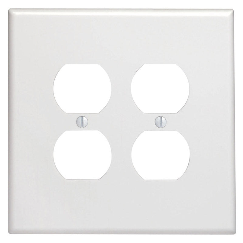 Leviton White 2 gang Thermoset Plastic Duplex Wall Plate 1 pk
