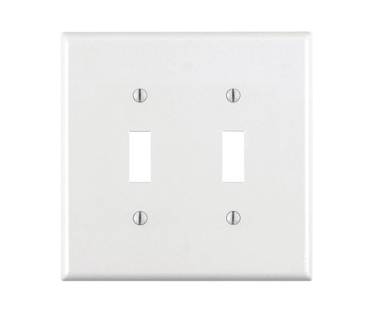 Leviton White 2 gang Thermoplastic Nylon Toggle Wall Plate 1 pk