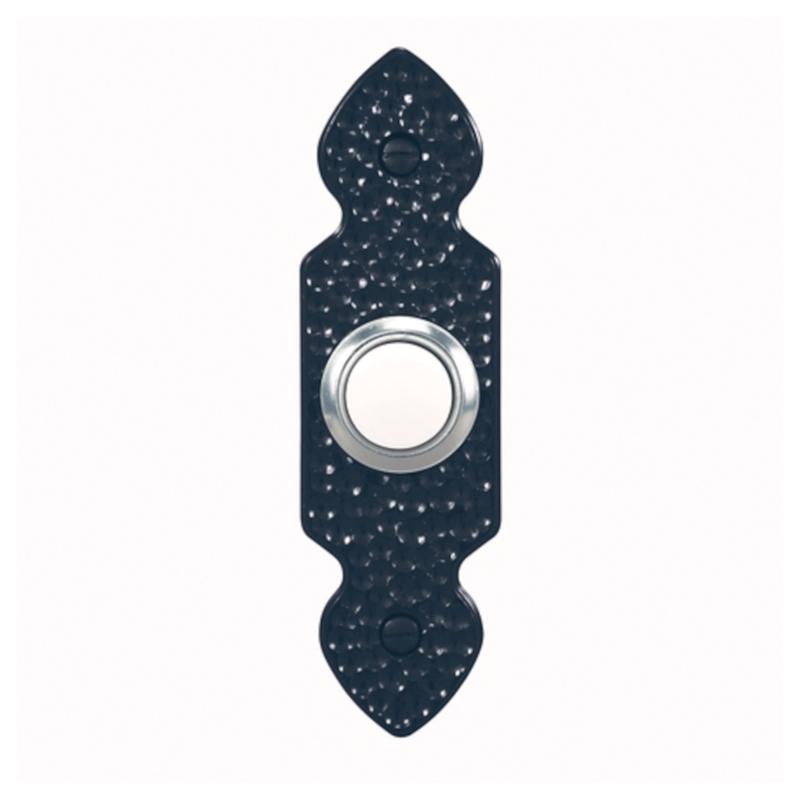 Heath Zenith Hammered Black Plastic Wired Pushbutton Doorbell