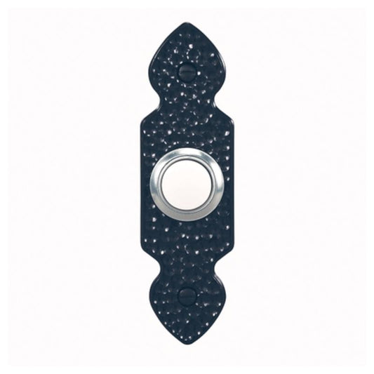 Heath Zenith Hammered Black Plastic Wired Pushbutton Doorbell