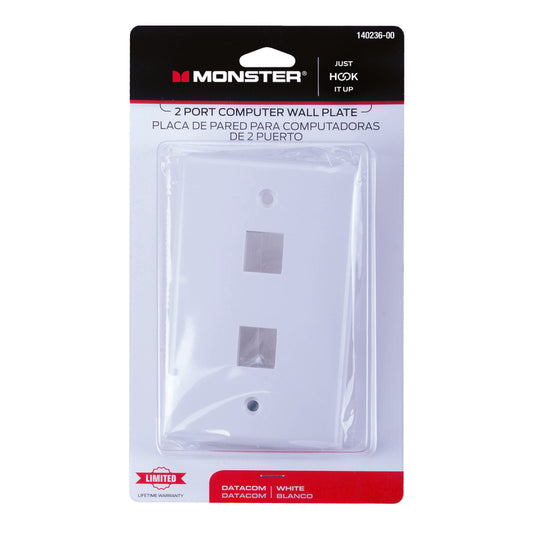Monster Just Hook It Up White 2 gang Plastic Keystone Wall Plate 1 pk