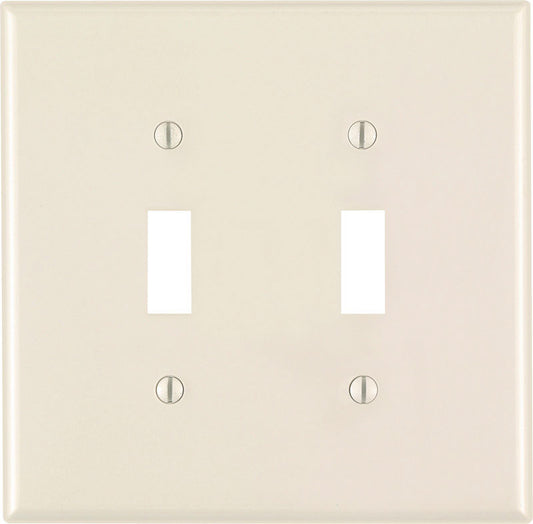 Leviton Almond 2 gang Nylon Toggle Wall Plate 1 pk