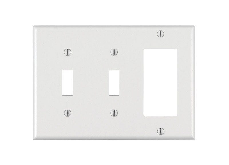 Leviton White 3 gang Thermoset Plastic Decorator/Toggle Wall Plate 1 pk