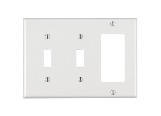 Leviton White 3 gang Thermoset Plastic Decorator/Toggle Wall Plate 1 pk