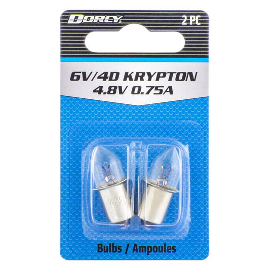 Dorcy 6V/4D Clear Krypton Flashlight Bulb 2.2 V Bayonet Base
