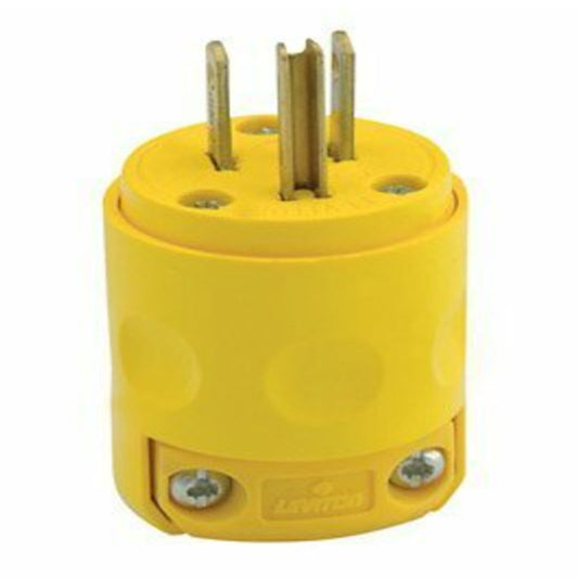 Leviton Residential PVC Ground/Straight Blade Plug 5-15P 18-12 AWG 2 Pole 3 Wire
