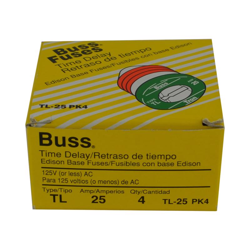 Bussmann 25 amps Time Delay Plug Fuse 4 pk
