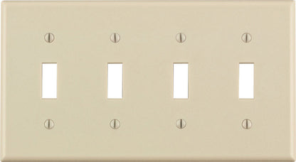 Leviton Almond 4 gang Thermoset Plastic Toggle Wall Plate 1 pk