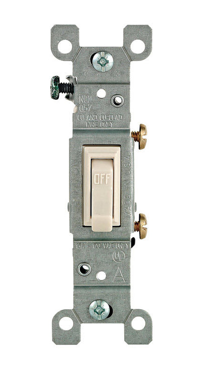 Leviton 15 amps Single Pole Toggle AC Quiet Switch Light Almond 10 pk