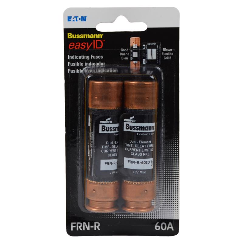 Bussmann EasyID 60 amps Dual Element Time Delay Fuse 2 pk