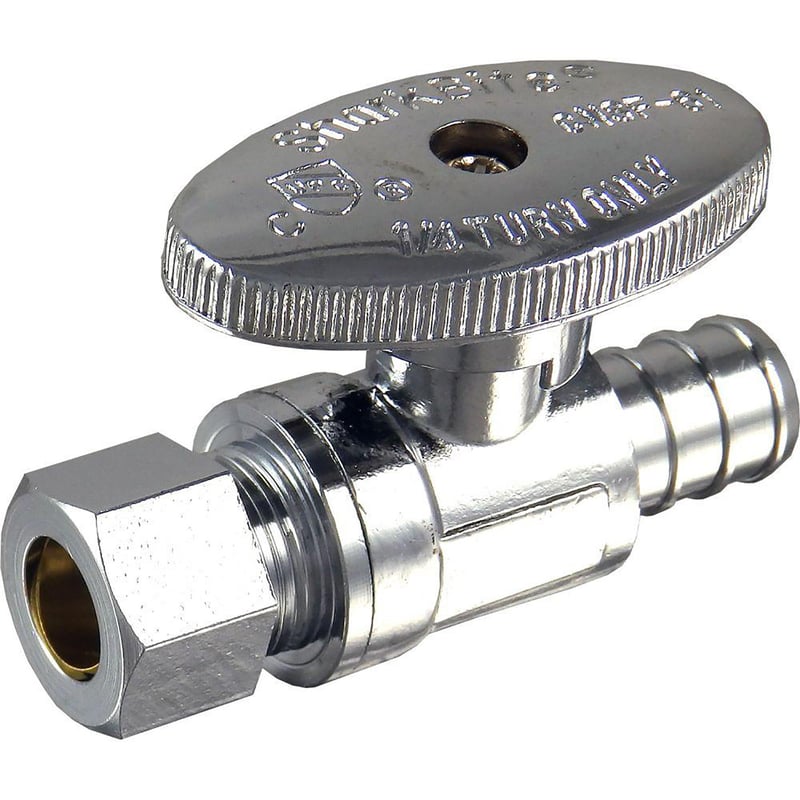 SharkBite 1/2 in. Crimp X 3/8 in. PEX Brass Straight Valve