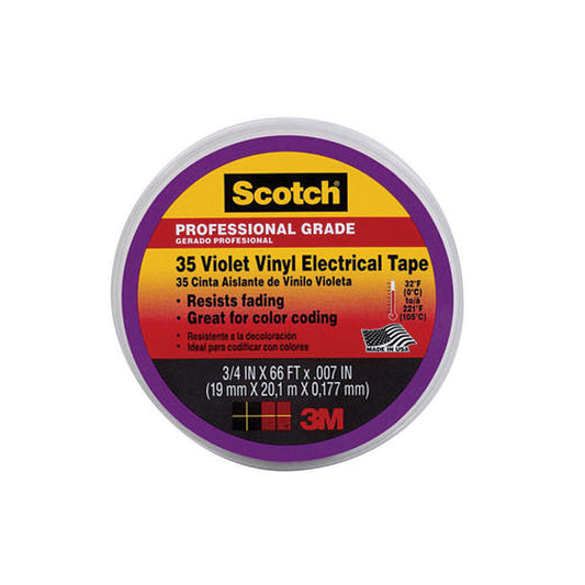 Scotch 3/4 in. W X 66 ft. L Violet Vinyl Electrical Tape
