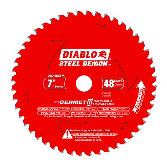 Diablo Steel Demon 7 in. D X 20 mm Cermet Metal Saw Blade 48 teeth 1 pk
