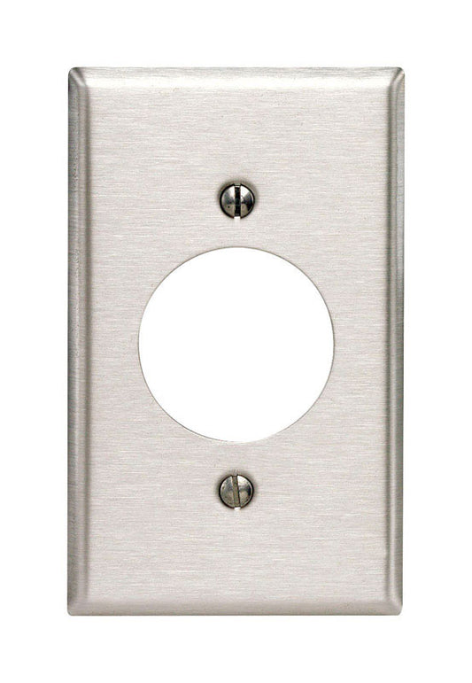 Leviton Commercial Smooth Silver 1 gang Stainless Steel Outlet Wall Plate 1 pk