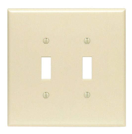 Leviton Ivory 2 gang Thermoset Plastic Toggle Wall Plate 1 pk