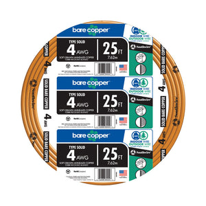 Southwire 25 ft. 4 Solid Bare Copper Building Wire 10644325