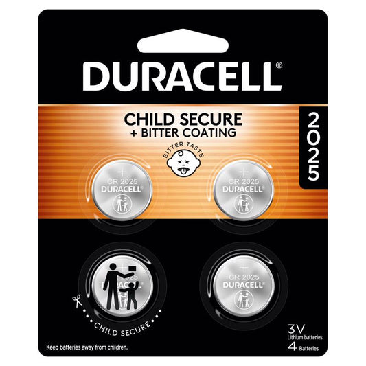 Duracell Lithium Coin 2025 3 V Security and Electronic Battery 4 pk