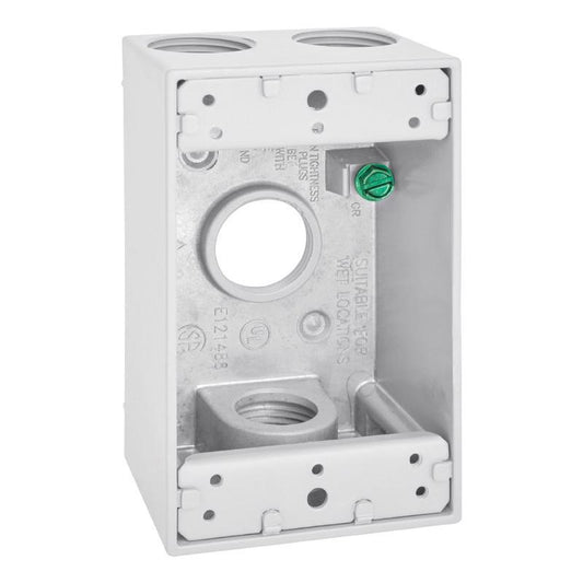 Sigma Engineered Solutions New Work 18.3 cu in Rectangle Die-Cast Metal 1 gang Weatherproof Box Whit