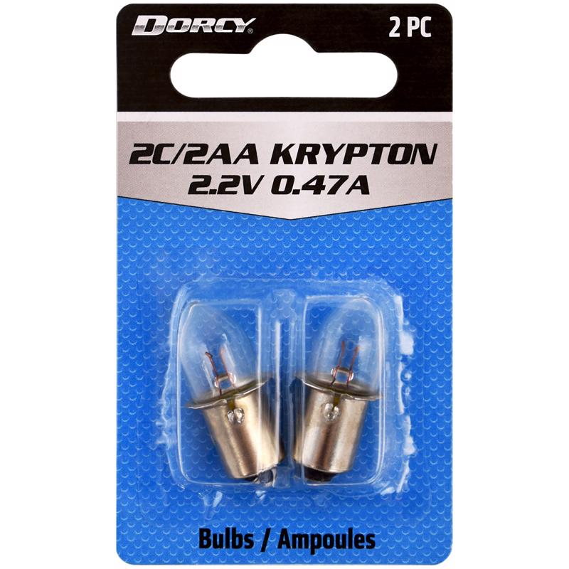 Dorcy 2C/2AA Clear Krypton Flashlight Bulb 2.2 V Bayonet Base