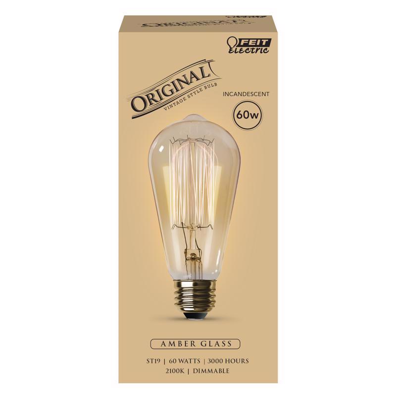 Feit The Original 60 W ST19 Vintage Incandescent Bulb E26 (Medium) Soft White 1 pk
