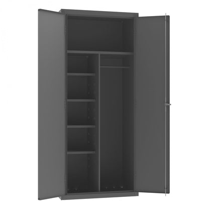 Durham Janitorial Cabinets With Wardrobe & Broom Storage (3500-HDL/EMDC-HDL Series) - Image 1