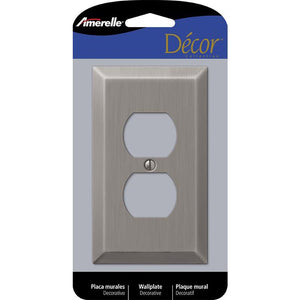 Amerelle Century Antique Nickel 1 gang Stamped Steel Duplex Wall Plate 163DAN 1 pk