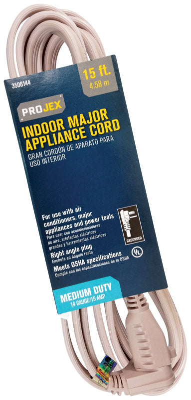 Projex 14/3 SPT-3 125 V 15 ft. L Appliance Cord