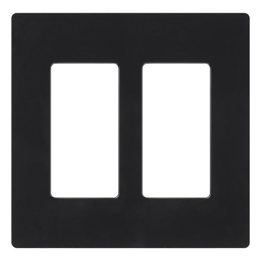 Lutron Claro Black 2 gang Plastic Decorator Wall Plate 1 pk