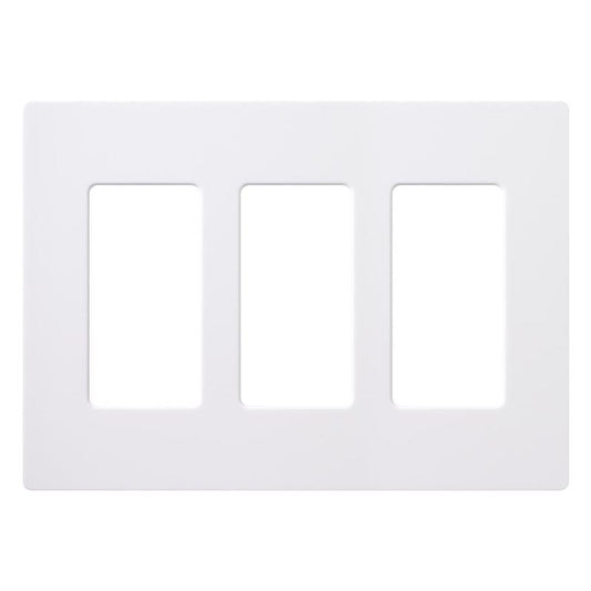 Lutron Claro White 3 gang Plastic Decorator Wall Plate 1 pk