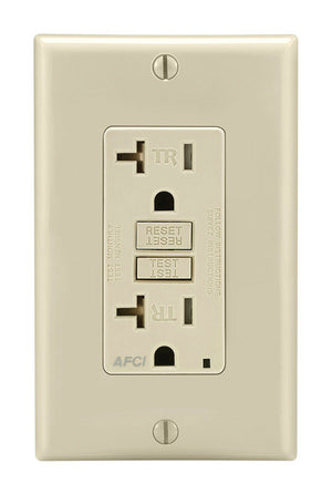 Leviton 20 amps 125 V Duplex Light Almond AFCI Outlet 5-20R AFTR2-T 1 pk