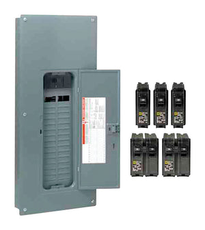 Square D HomeLine 200 amps 120/240 V 30 space 60 circuits Wall Mount Load Center Main Breaker Kit HOM3060M200PQCV