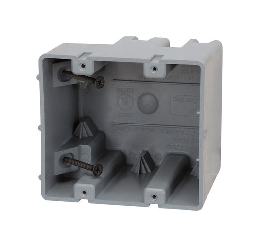 Madison Electric Smart Box Rectangle PVC 2 gang Electrical Box Gray
