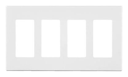 Leviton White 4 gang Polycarbonate Decorator Screwless Wall Plate 1 pk