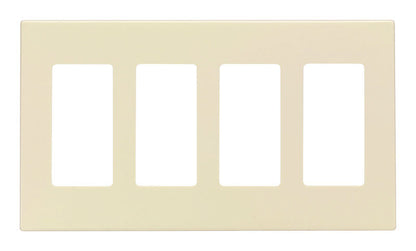 Leviton Almond 4 gang Polycarbonate Decorator Screwless Wall Plate 1 pk