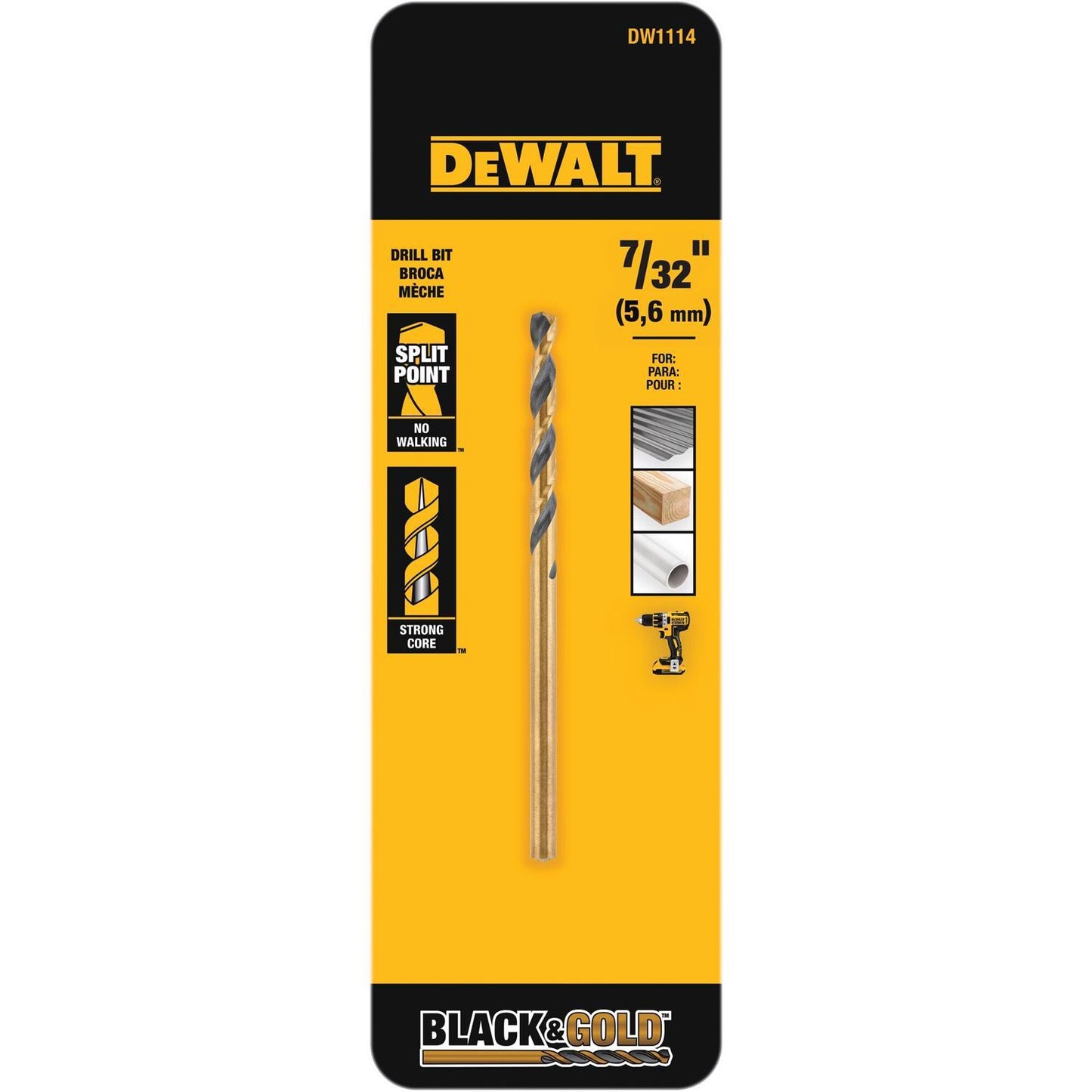 BLK&GLD DRILL BIT 7/32"