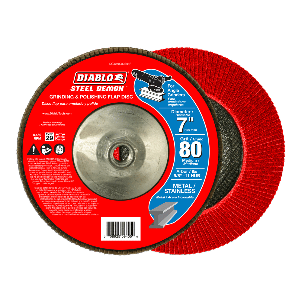 Diablo Steel Demon 7 in. Zirconia Aluminum Oxide Bolt-On Flap Disc 80 Grit Medium 1 pk