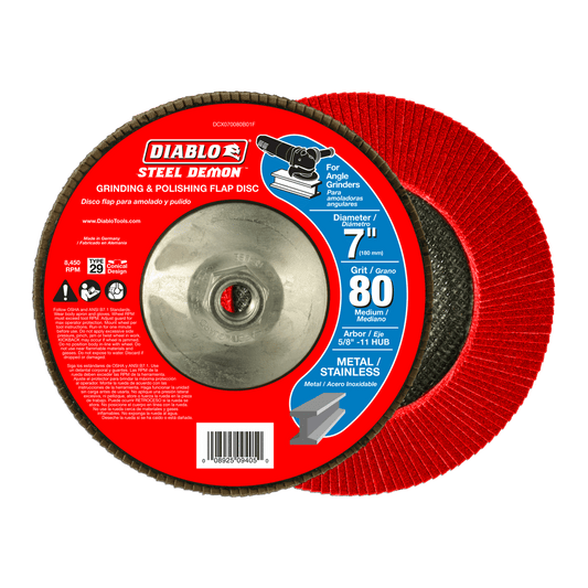 Diablo Steel Demon 7 in. Zirconia Aluminum Oxide Bolt-On Flap Disc 80 Grit Medium 1 pk