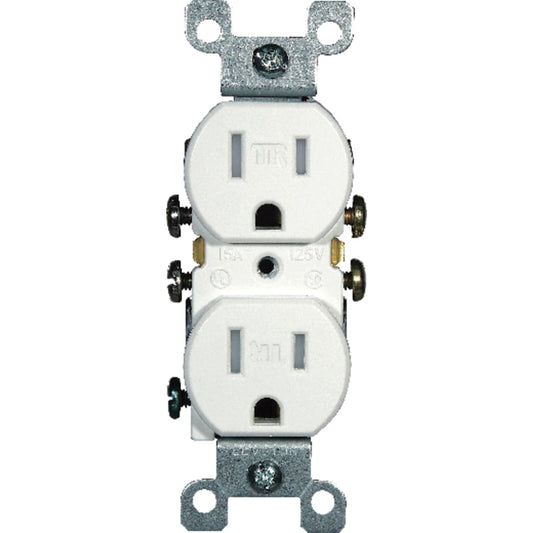Leviton 15 amps 125 V Duplex White Outlet 5-15R 1 pk
