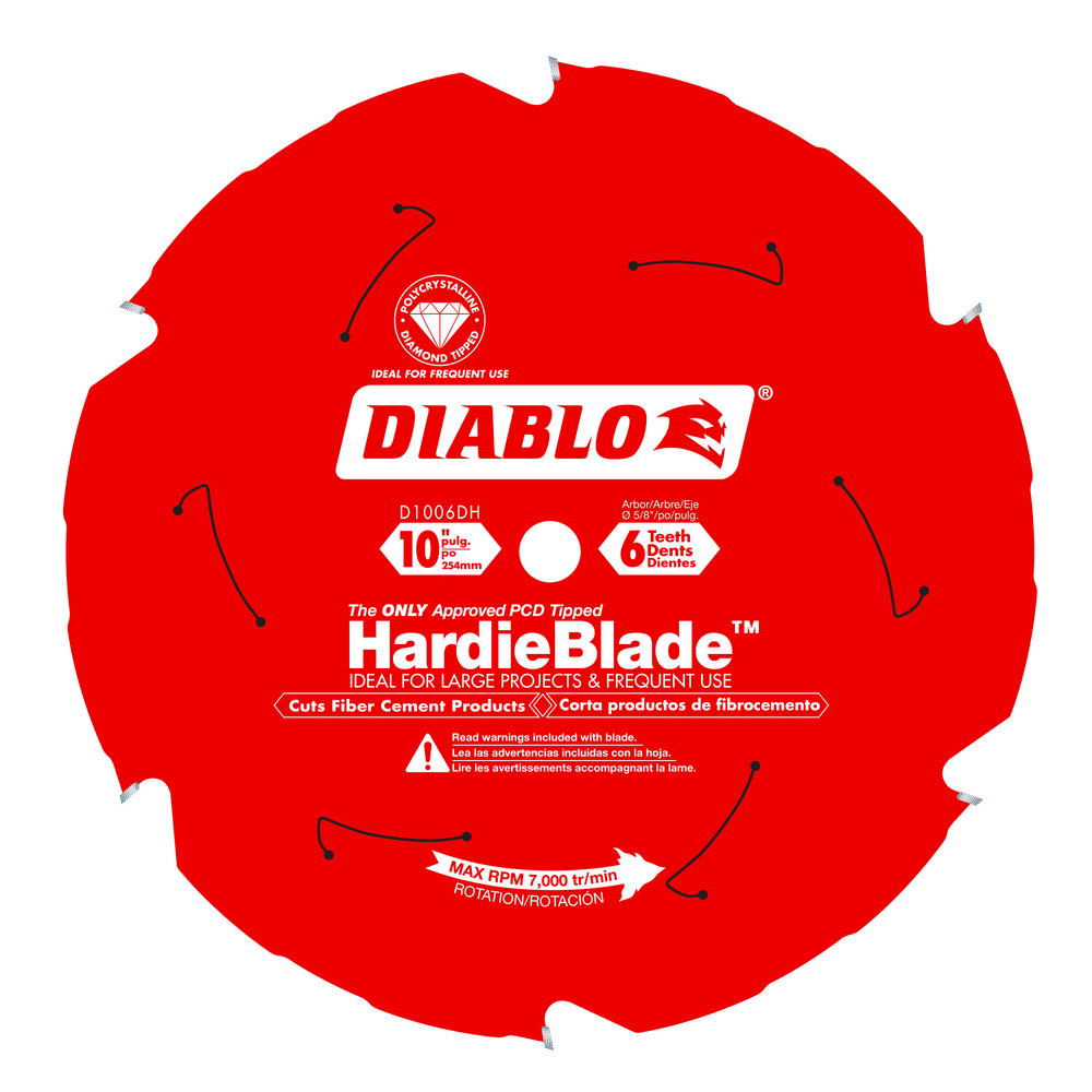 Diablo HardieBlade 10 in. D X 5/8 in. PCD Fiber Cement Blade 6 teeth 1 pk