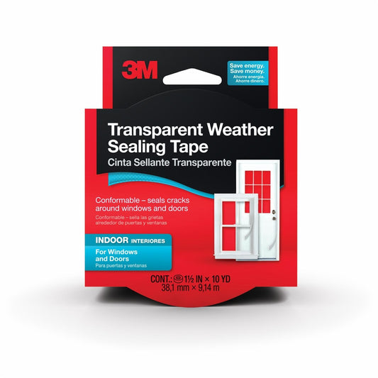 3M 2110NA Clear Silicone Weather Sealing Tape for Windows, 30 ft. x 0.25 in.