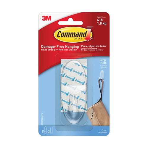 3M Command Large Plastic Hook 3.375 in. L 1 pk