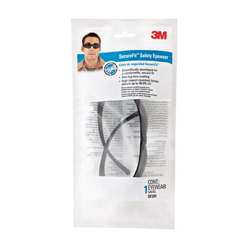 3M SecureFit Anti-Fog Safety Glasses Tinted Lens Black Frame 1 pc