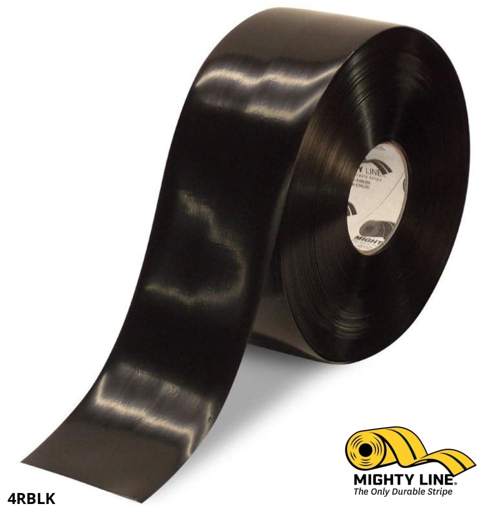 4" BLACK Solid Color Tape - 100'  Roll - Safety Floor Tape