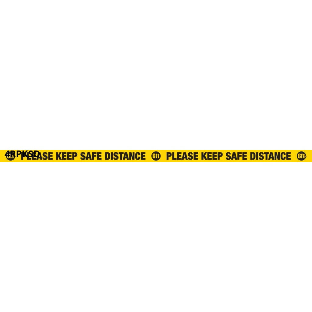 4" Wide Please Keep Social Distance Floor Tape 100' Roll